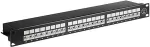 Wentronic Goobay CAT 6a 48,30cm (19) Patch Panel, 24 Port, Schwarz - STP geschirmt, Schwarz (90854)