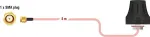 DeLOCK LTE Antenne SMA Stecker 2 dBi starr omnidirektional mit Anschlusskabel (RG-316U 5 m) outdoor schwarz