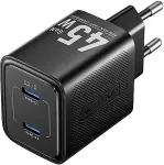 VENTION MOBILE CHARGER WALL 45W USB-C/2P BLACK FEFB0-EU