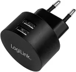 Logilink Dual USB socket adapter, 10.5W, 2xUSB-A, black