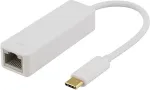 DELTACO USB 3.1 network adapter, Gigabit, 1xRJ45, 1xUSB 3.1 Type C male, white / USBC-GIGA1