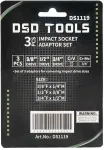 DSDTOOLS Pehmenduskinnituste adapterite komplekt 3 tk. DS1119