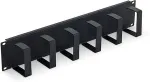 Triton 19" 2U rack panel 6x hooks 70x85mm black metal