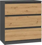 TOP E SHOP Topeshop M3 ANTRACYT/ARTISAN chest of drawers