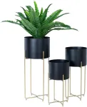 Home4you Lillepostament DEIA BLACK L 24,5x23,5xH57cm, must/kuldne