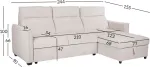 Home4you Nurgadiivanvoodi SCALA 244x155/88xH102cm, helehall