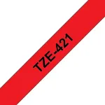 Brother TZE-421 label-making tape Black on red
