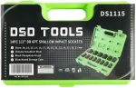 DSDTOOLS 1/2" PIKENDUSKUUSNURK-IMBUSP&Auml;&Auml;D, MEETRIL&Ouml;&Ouml;GIGA, 14 TK. DS1115
