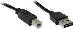 Alcasa Anschlusskabel USB 2.0 EASY Stecker A an Stecker B, schwarz, 3m,