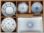 Home4you Komplekt SOMETSUKE 4-kaussi, vaagen ja s&ouml;&ouml;gipulgad, sinine