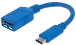 Manhattan USB Kabel 3.1 C -> A St/Bu 0.15m blau