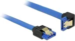 DeLOCK Kabel SATA 6 Gb/s Buchse gerade > SATA Buchse unten gewinkelt 10cm blau mit Goldclips