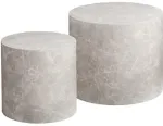 No name COFFEE TABLE BEIGE SET 38X36 48X40