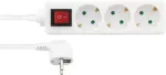 DELTACO 3-way socket NORDIC QUALITY with switch and earth, 3m / 322135