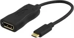 DELTACO USB 3.1 for DisplayPort adapter, USB Type C male - DisplayPort 19 pin female, 4K, gold plated, black / USBC-DP