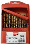 MAKITA TITANIUM DRILL BIT SET HSS-G TIN 19pcs 1-10mm