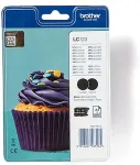 Tooner Brother LC123BK - 2er-Pack - Hohe Ergiebigkeit - Schwarz - Original - Blisterverpackung - Tintenpatrone - f&uuml;r Brother DCP-J100, J105, J132, J152, J552, J752, MFC-J245, J470, J650, J6520, J6720, J6920