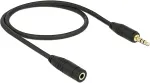 DELOCK Klinkenverl&auml;ngerungskabel 3,5 mm 3 Pin Stecker > Buchse 0,5 m schwarz