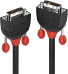 Lindy Black Line - DVI-Kabel - Single Link - DVI-D (M) bis DVI-D (M) - 3 m - rund, Daumenschrauben - Schwarz