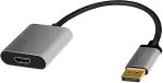 Logilink DisplayPort adapter,DP/M to HDMI A/F,4K/60 Hz, alu, black/grey, 0.15m