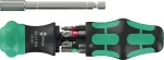 WERA Kraftform Kompakt 28 RA 1, bit set black/green, 6-piece, 1/4", with ratchet function and stainless steel bit holder
