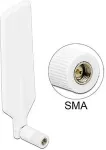 DELOCK LTE Antenne Dualband WLAN ac/a/b/g/n SMA Stecker 1 - 4 dBi omnidirektional drehbar mit Kippgelenk wei&szlig;