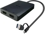 I-TEC USB-A/USB-C Dual 4K/60 Hz HDMI Video Adapter