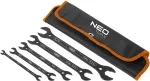 NEO TOOLS Klucze płaskie dwustronne supercienkie, 4 w 1, 6 - 27 mm (20 rozmiar&oacute;w), zestaw 5 szt.