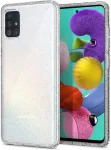 Spigen Kaitse&uuml;mbris Liquid Crystal Glitter, Samsung Galaxy A51, l&auml;bipaistev, s&auml;delusega,