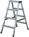 Krause Dopplo double-sided step ladder silver