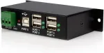 StarTech .com Industrieller 4 Port USB2.0 Hub - Montierbarer USB Metall Hub in Schwarz - Hub - 4 x USB2.0 - an DIN-Schiene montierbar - Gleichstrom - f&uuml;r P/N: MSDREADU2OTG (ST4200USBM)