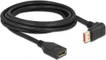 Delock DisplayPort Verl&auml;ngerungskabel Stecker 90&deg; unten gewinkelt zu Buchse 8K 60 Hz 3 m