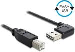 DeLOCK Easy-USB-Kabel 2.0 A(gewinkelt re/li) -> B 0.5m schw