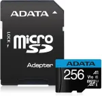 M&auml;lukaart A-DATA ADATA CARD MICROSDHC 256GB UHS-I CL10 100/20 MB/s W/1 Adap.
