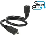 DELOCK Kabel USB 2.0 micro B Stecker > USB 2.0 micro B Buchse OTG ShapeCable 35 cm