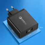 Ugreen wall charger 2&times; USB-A 36 W QC3.0 black (CD161)