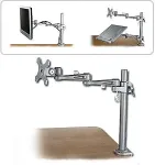 Lindy Adjustable LCD Arm - Montagekomponente (Gelenkarm) f&uuml;r LCD-Display - Bildschirmgr&ouml;&szlig;e: 35,6 - 50,8 cm (14 - 50,80cm (20)) - Montageschnittstelle: 100 x 100 mm, 75 x 75 mm - Stangenbefestigung (40696)