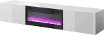 Cama MEBLE RTV cabinet SLIDE 200K with electric fireplace 200x40x37 cm all in gloss white