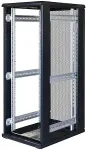 TOTEN 19" cabinet , System G, 32U, 600x800, glass front, perforated rear door, 800kg load, black / G6.6832.9801 / 19-G6832GP
