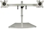 Startech DUAL-MONITOR STAND - HORIZONTAL FOR UP TO 24IN MONITORS - SILVER