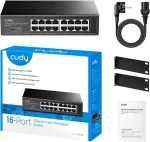 CUDY GS1016 16-Port Gig gabit Light Mngd Switch