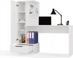 TOP E SHOP Cosmo Desk + Bookcase Set, White
