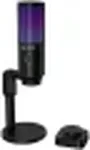 LORGAR SMP40, RGB Microphone with external mute button and metal stand, Black