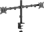 No name Dual Desk Mount DELTACO, tilt, swivel, rotate, 13-32", 9 kg, black / ARM-0300-B / 1903412