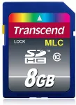 M&auml;lukaart TRANSCEND 8GB SD CARD CLASS10 MLC