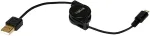 LOGILINK - USB-Kabel - 5-polig Micro-USB Typ B (M) - USB Typ A, 4-polig (M) - 75 cm - einziehbar - Schwarz (CU0090)
