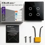 QOLTEC Smart touch Light switch 4Gang WiFi Timer Tuya
