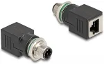 DELOCK M12 Adapter D-kodiert 4 Pin Stecker zu RJ45 Buchse gerade