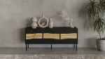 Cama MEBLE Cama INSERTO 3D TV cabinet 143.5x40x61.5 black + LED