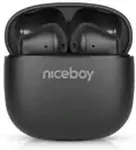 No name Niceboy Beans 4 POP czarne / Słuchawki bezprzewodowe z mikrofonem / Bluetooth 5.4 / IPX4 / etui ładujące